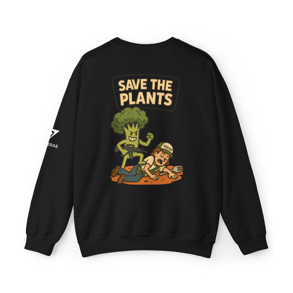 Save The Plants Crewneck Sweatshirt — Retro Eco Graphic Sweatshirt