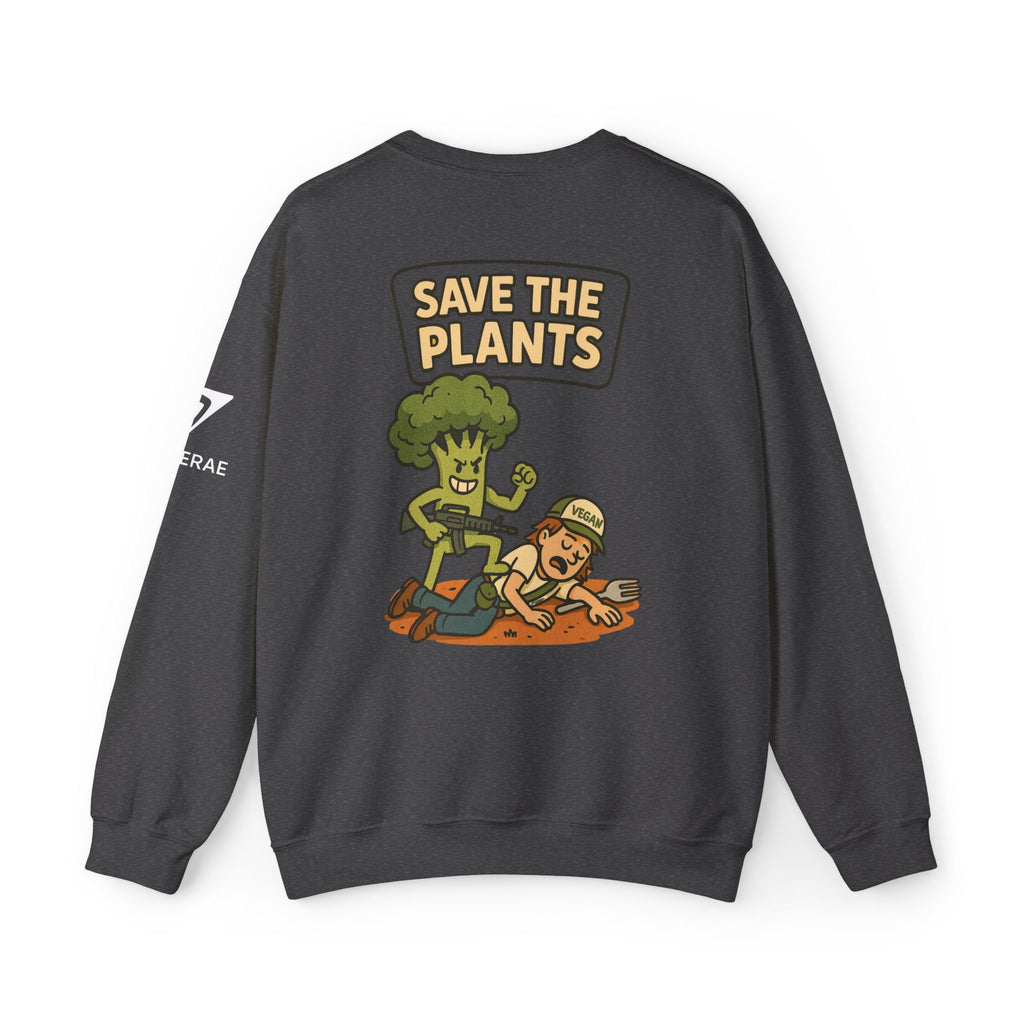 Save The Plants Crewneck Sweatshirt — Retro Eco Graphic Sweatshirt