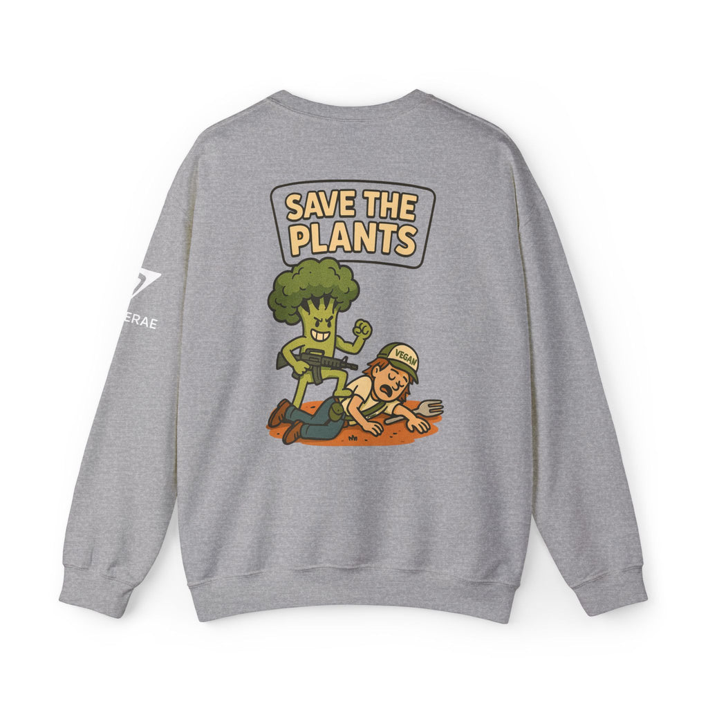 Save The Plants Crewneck Sweatshirt — Retro Eco Graphic Sweatshirt